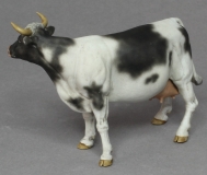 45; Cow , black white     BUILD AND PAINTED FIGURE