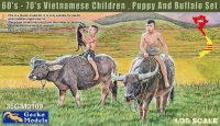 35; 60's-70's Vietnamese Children, Puppy & Buffalo Set